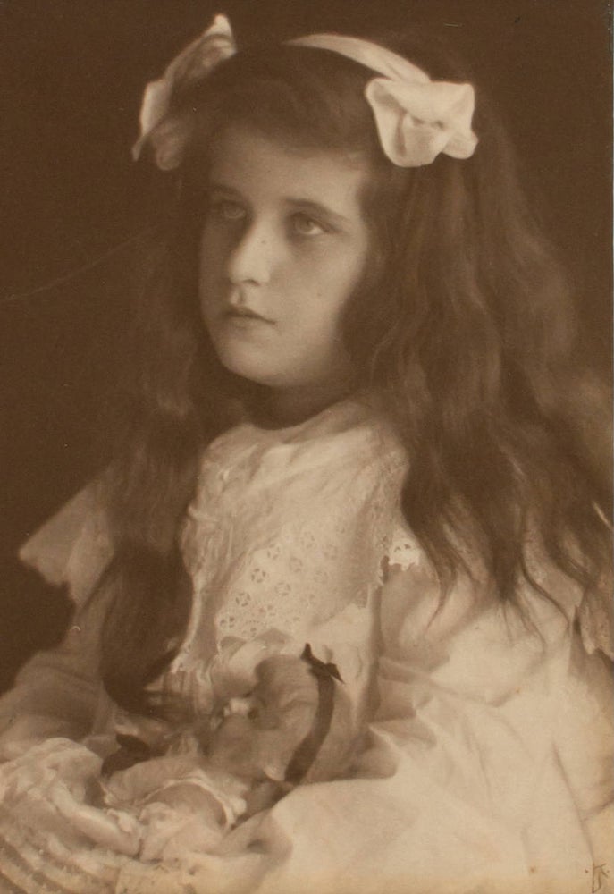 Item #109727 Portrait of Guenn Benda (Kauffmann's niece) and her Doll. A vintage gelatin silver photograph (visible image size 135 × 94 mm). John KAUFFMANN.