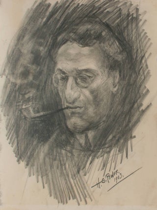 Item #109729 An original pencil sketch on paper of John Kauffmann (visible image size 187 &times; 151...