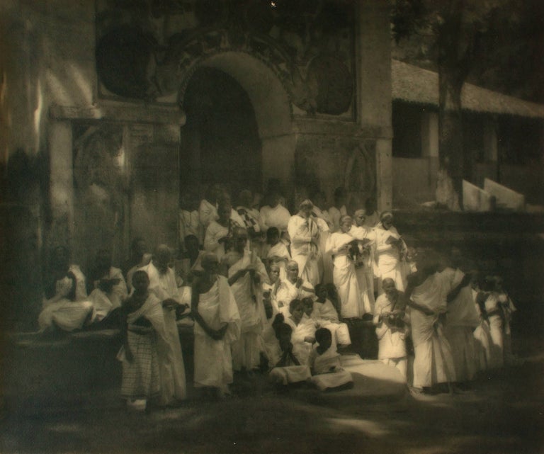 Item #109749 'The Temple Steps, Kandy'. A vintage carbon print (float-mounted, image size 297 × 358 mm) on the original mount. John KAUFFMANN.