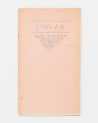 Item #109792 Coo-ee. Official Magazine of the Australian Amateur Press Association. Number 3,...