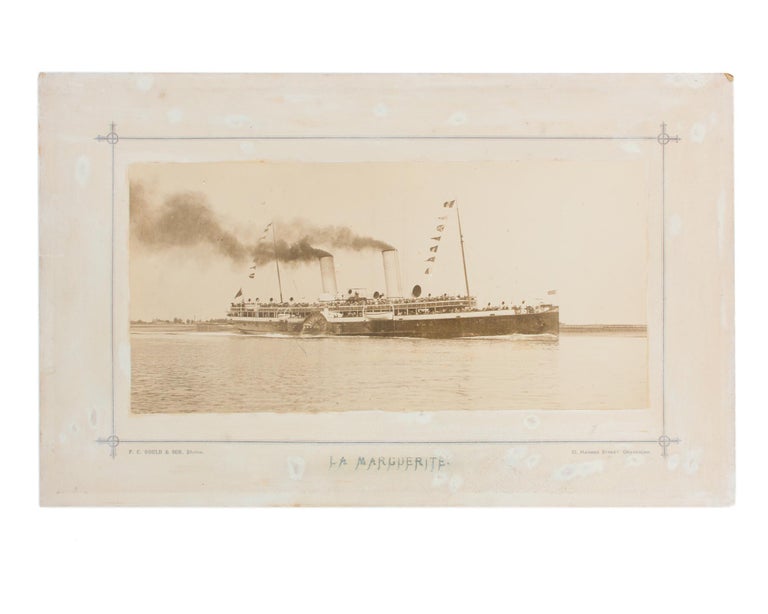 Item #110198 An original large-format vintage photograph (image size 145 × 303 mm) of this famous cross-Channel English paddle steamer, 'easily the most popular excursion ship in the country'. Paddle Steamer 'La Marguerite'.