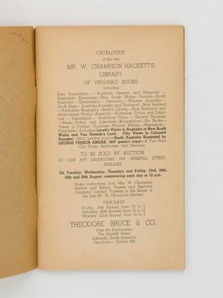 Catalogue of the late Mr. W. Champion Hackett's Library of Valuable Books ...