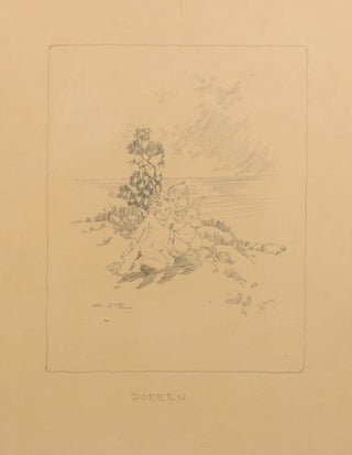 Item #110700 Three original pencil drawings, being 'facsimile illustrations' of his artwork in...