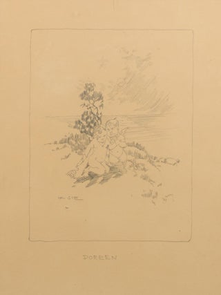 Three original pencil drawings, being 'facsimile illustrations' of his artwork in 'The Songs of a Sentimental Bloke', the 1915 book of verse by C.J. Dennis that became an instant classic