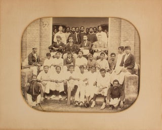 Item #110709 A vintage group photograph captioned 'Cricket Match Feb 02 Furreedpore' ['1902...