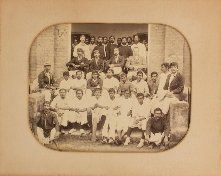 Item #110709 A vintage group photograph captioned 'Cricket Match Feb 02 Furreedpore' ['1902 Faridpur' in another hand on the verso]. Cricket.