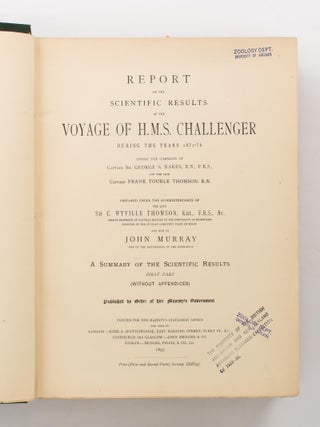 Report of the Scientific Results of the Voyage of HMS 'Challenger' during the years 1873-76 under the command of Captain George S. Nares ... and the late Captain Frank Tourle Thomson. Zoology. Volume XXII: Report on the Deep-Sea Fishes collected by HMS 'Challenger' during the years 1873-1876. By Albert Gunther