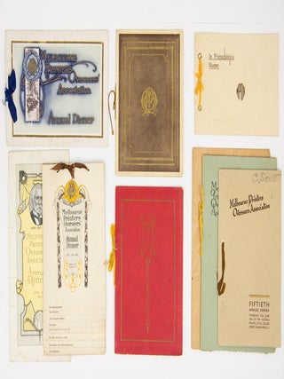 Item #110827 A group of eight menus-cum-programmes for the Melbourne Printers Overseers'...