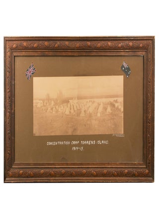 Item #110863 'Concentration Camp Torrens Island. 1914-15'. A two-panel panoramic photograph of...
