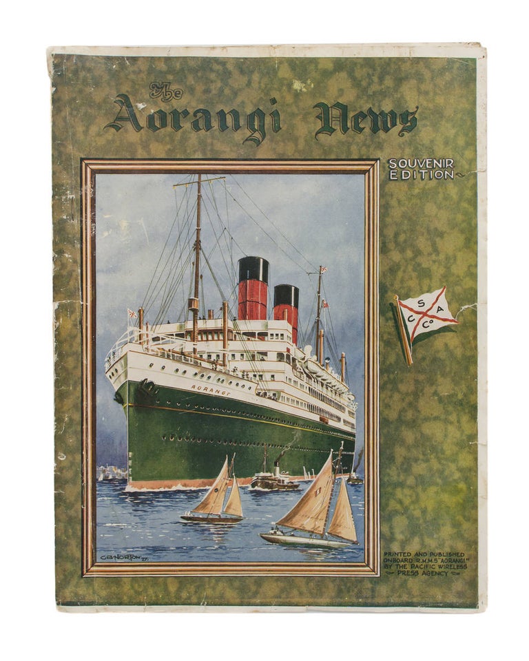 Item #111453 The Aorangi News. Souvenir Edition. Printed and published onboard R.M.M.S 'Aorangi' by the Pacific Wireless Press Agency [cover title]. Shipboard Newspaper.