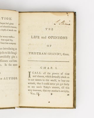 The Life and Opinions of Tristram Shandy, Gentleman [eight volumes of the nine-volume set, with three volumes signed by the author]