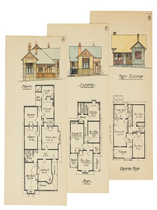 Item #112438 A collection of 36 floor plans and hand-coloured elevations of South Australian...