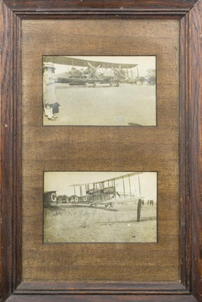Item #113498 Two original vintage gelatin silver photographs of the Smith brothers' Vickers Vimy...