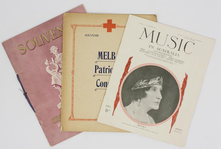 Item #113649 Souvenir. Melba Patriotic Concert. Exhibition Building, Adelaide. 21st November, 1914 [cover title]. Dame Nellie MELBA.