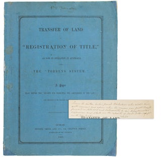 Item #113963 Transfer of Land by 'Registration of Title', as now in Operation in Australia under...