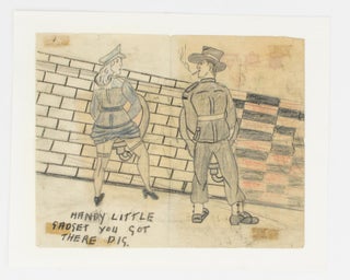 Item #113988 A piece of original Australian 'artwork' - an example of genuine toilet humour from...