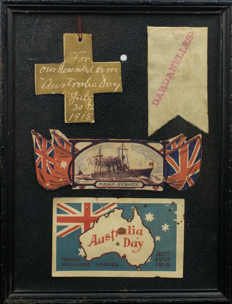 Item #113989 A collage of souvenirs from the first 'Australia Day' celebrations, held on 30 July 1915. 30 July 1915 Australia Day.