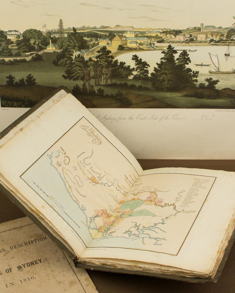 Item #114098 The Present Picture of New South Wales; illustrated with Four Large Coloured Views, from Drawings taken on the Spot, of Sydney, the Seat of Government, with a Plan of the Colony, taken from actual Survey by Public Authority ... with Hints for the Further Improvement of the Settlement. David Dickinson MANN.