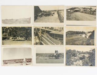 Item #114409 A group of seven postcard-format gelatin silver photographs showing scenes of the...