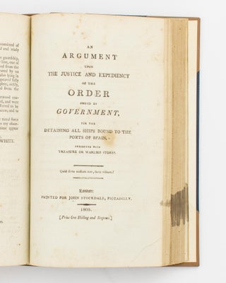 A bound volume of eight pamphlets or books relating to war and global affairs, published at the height of the Napoleonic Wars