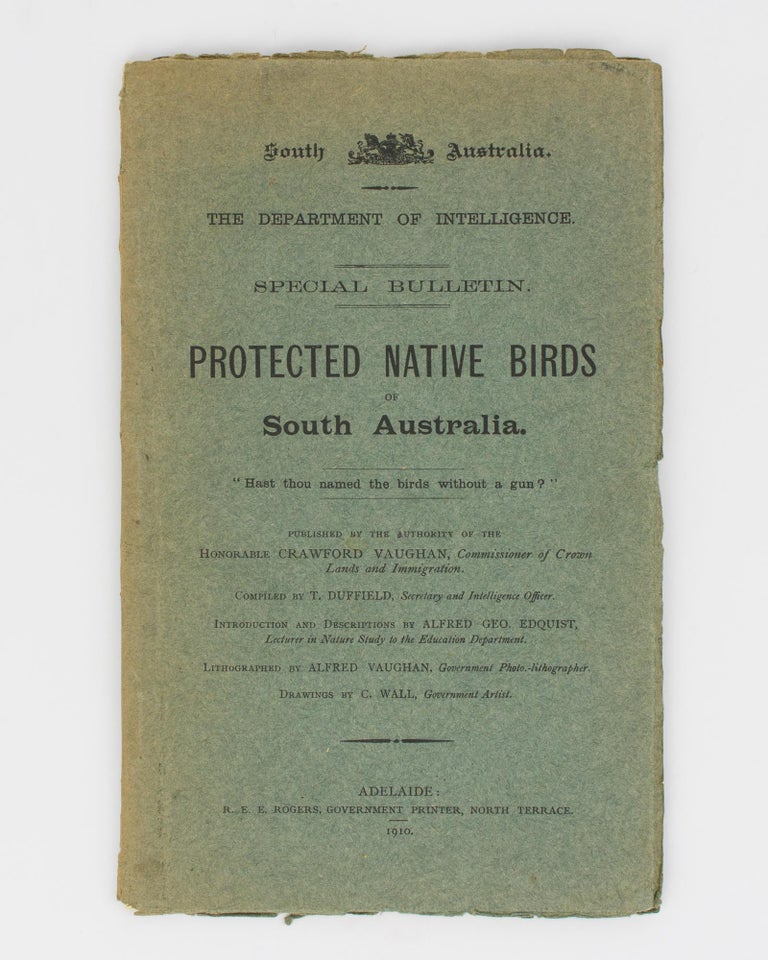 Item #114699 Protected Native Birds of South Australia. T. DUFFIELD, Alfred Geo. EDQUIST.