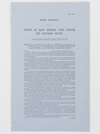 Item #114747 Survey of Coast between Point Fowler and Kangaroo Island. Kangaroo Island, B. DOUGLAS