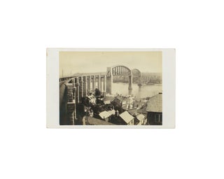 Item #114868 A contemporary carte de visite of the Royal Albert Bridge, a unique suspension...