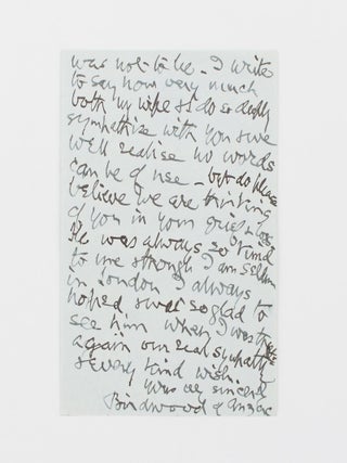 Item #114871 An autograph letter of condolence signed by 'Birdwood of Anzac' to the widow of...