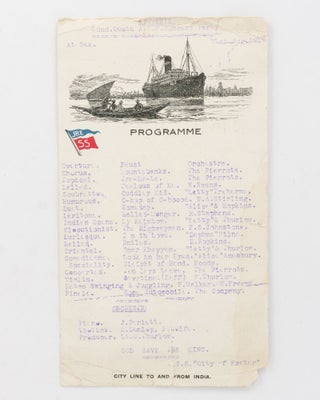 Item #114914 Souvenir. 52nd Quota AIF Concert Party. At Sea. 21st August 1919. Programme... SS...