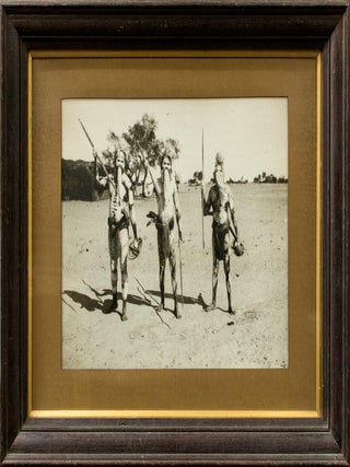 Item #114927 An impressive large-format photograph of a group of Wangkangurru men of eastern Lake...
