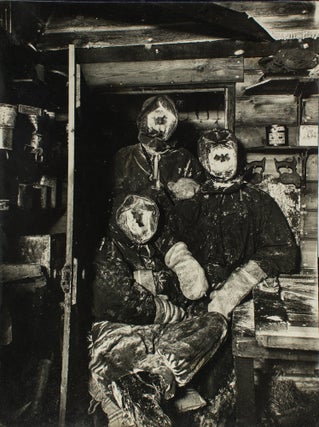 Item #114973 Three expeditioners with 'masks of ice'. A vintage gelatin silver photograph (207 ×...