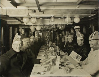 Item #114974 Christmas Dinner on board the SY 'Discovery', 1930. BANZARE, Frank HURLEY