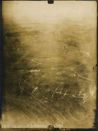 Three aerial photographs of the small village of Champneuville, near Verdun, taken in July and August 1917