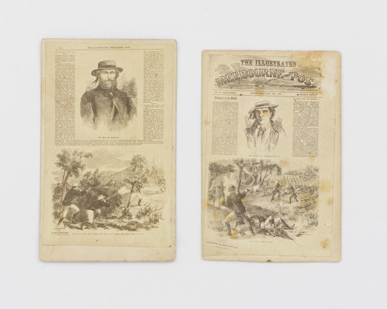 Item #115265 Two cartes de visite reproducing pages from the Adelaide edition of the 'Illustrated Melbourne Post'. Bushrangers.