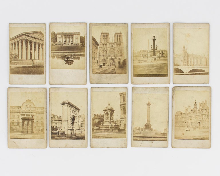 Item #115298 A group of 10 sepia-toned cartes de visite views of Paris (circa 1860s). Paris.