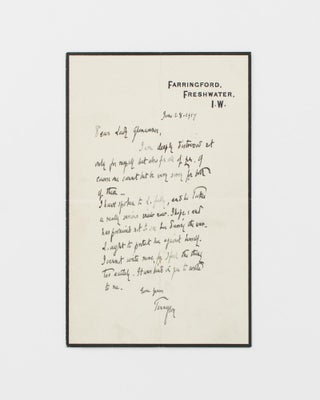 Item #115301 An autograph letter signed 'Tennyson' (dated 28 June 1917), to Pamela Tennant (née...