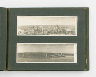 An album of panoramic photographs showing scenes of destruction on the Western Front, mostly taken in the immediate aftermath of the First World War