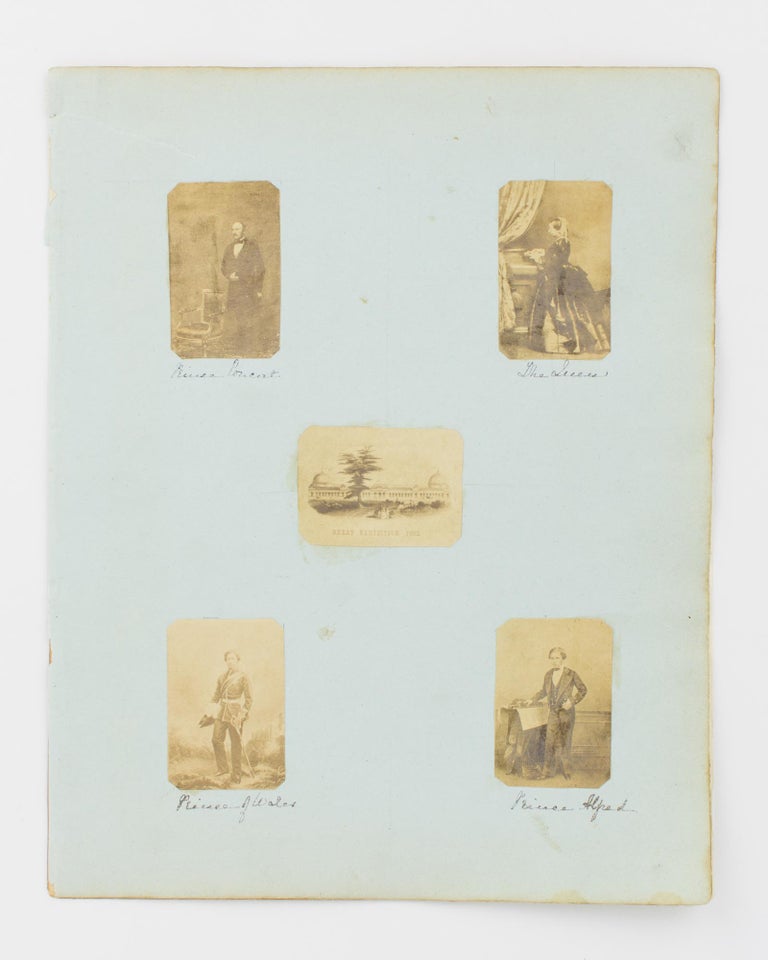 Item #115315 Four small vintage portrait photographs of Queen Victoria, her husband Albert, Prince Consort, and two of their sons, Albert Edward, Prince of Wales, and Prince Alfred, in London in 1860. British Royalty, John Jabez MAYALL.