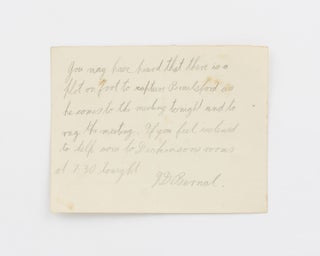 Item #115543 An autograph note signed by J.D. Bernal to an unknown recipient, referring to Henry...
