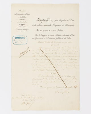 Item #115556 A document signed 'Napoléon', confirming the appointment of a Lutheran pastor....