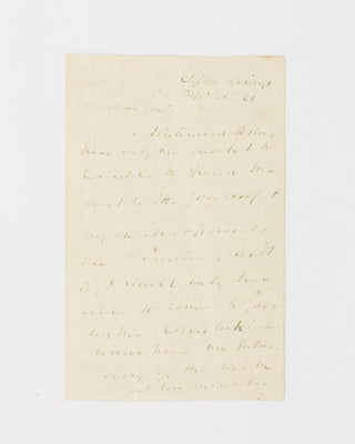 Item #115560 An autograph letter signed ('M. van Buren') to 'My dear Gow'. Martin Van BUREN, 8th...