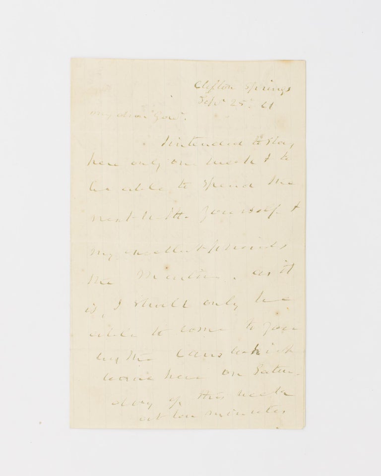 Item #115560 An autograph letter signed ('M. van Buren') to 'My dear Gow'. Martin Van BUREN, 8th President of the USA.