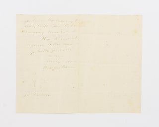 An autograph letter signed ('M. van Buren') to 'My dear Gow'
