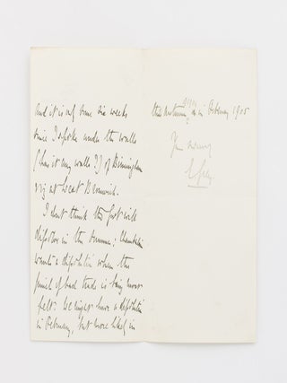 An autograph letter signed ('E. Grey') to 'My dear Holland' (Henry Thurstan Holland, later 1st Viscount Knutsford)