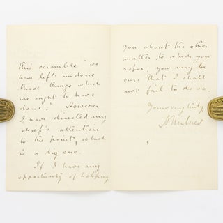 An autograph letter signed by Alfred Milner to 'Dear Wilson' (not otherwise identified)