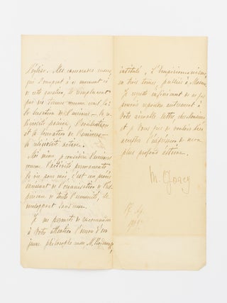 A letter (in French) signed by Maksim Gorki ('M. Gorcy') to one Willem Vogel, discussing his views on religion