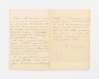 A letter (in French) signed by Maksim Gorki ('M. Gorcy') to one Willem Vogel, discussing his views on religion