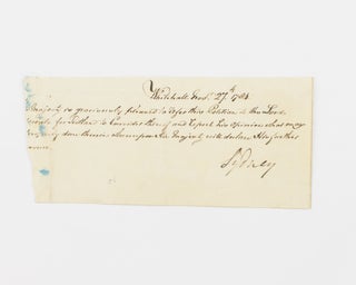 Item #115620 A manuscript document signed by Lord Sydney, directing that an unidentified petition...