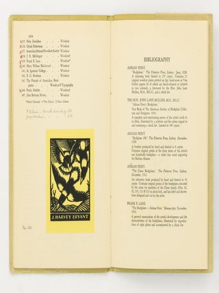 The Australian Ex Libris Society. Bookplate Artists Number One. Adrian Feint