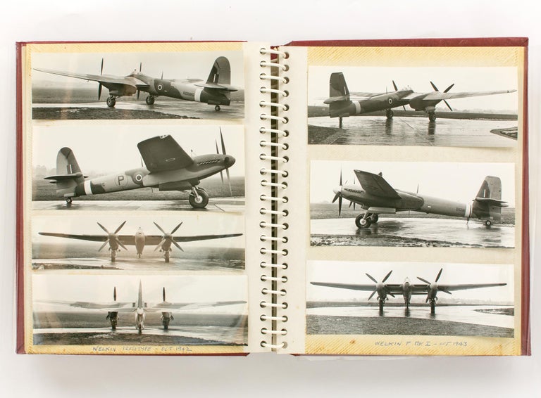 Item #116420 An album of 119 photographs of British aircraft of the Second World War, chiefly various models of the Vickers Wellington and Vickers Warwick bombers, including many rare and unique prototypes. Aviation.